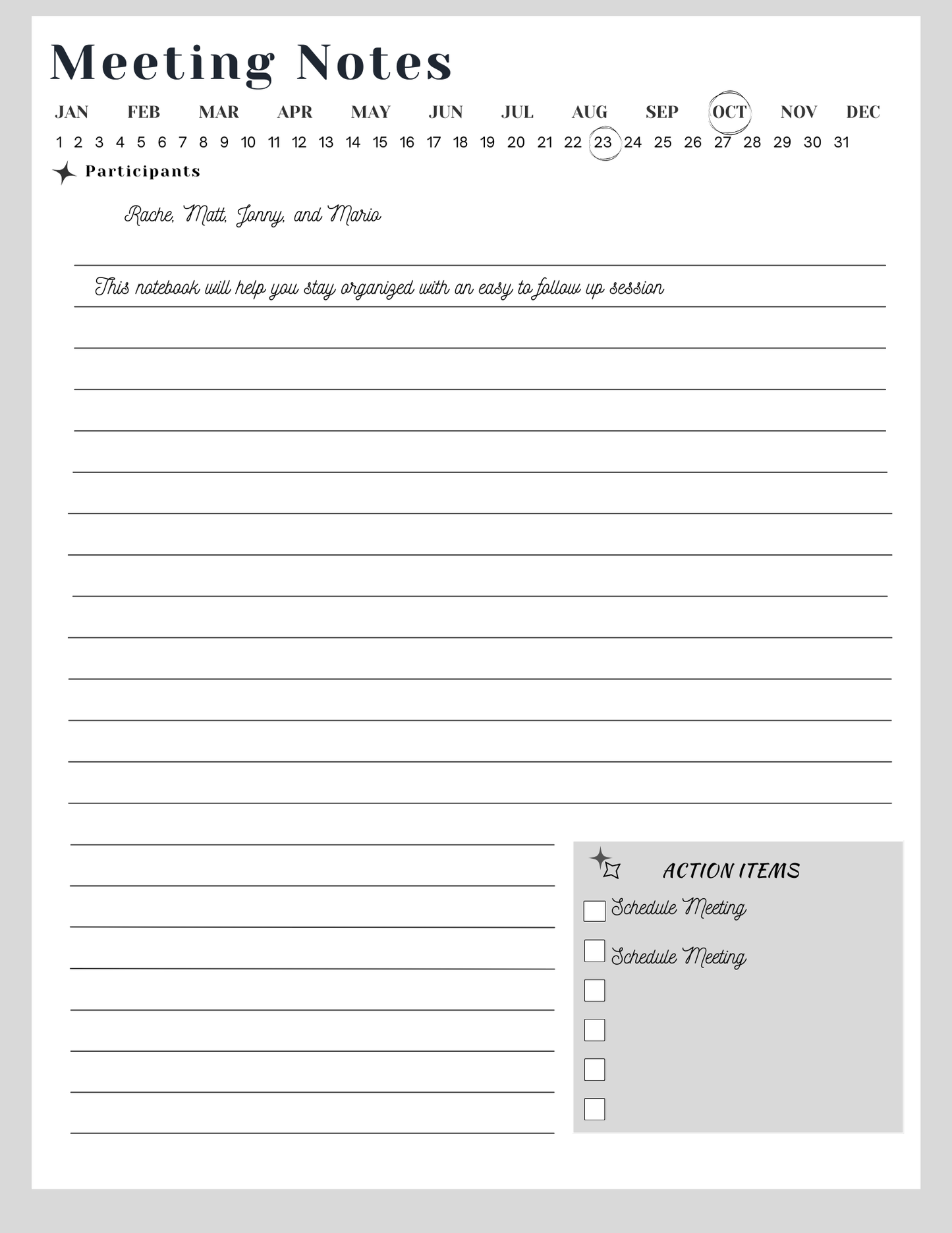 My Action Meeting Notebook