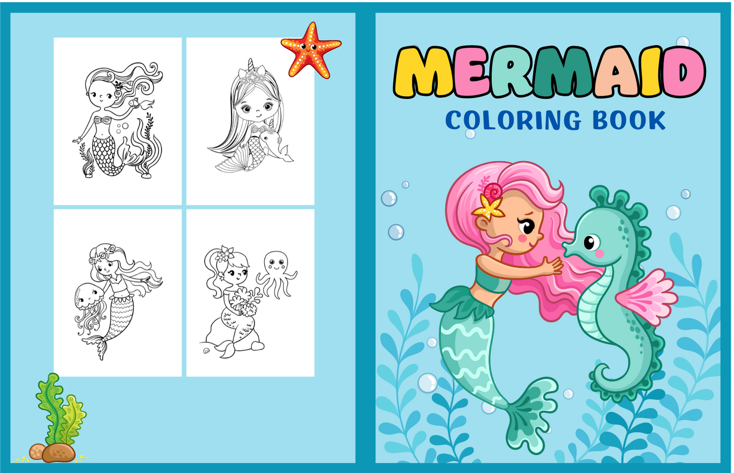 Ocean Adventure Spanish Vocabulary Mermaid Coloring Pack