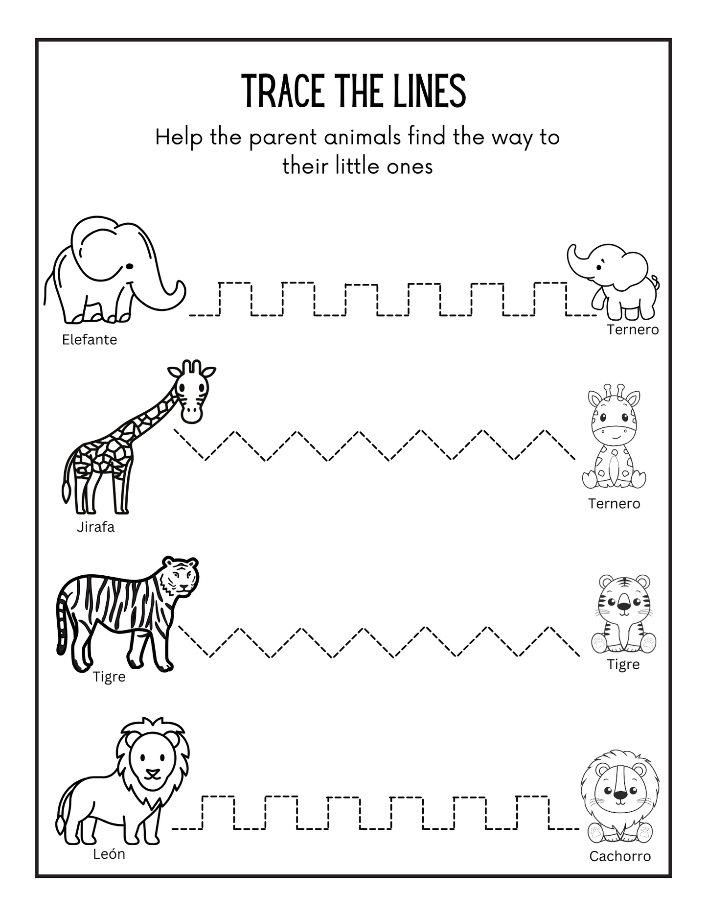 Children's Spanish Jungle Activity Pack - PDF