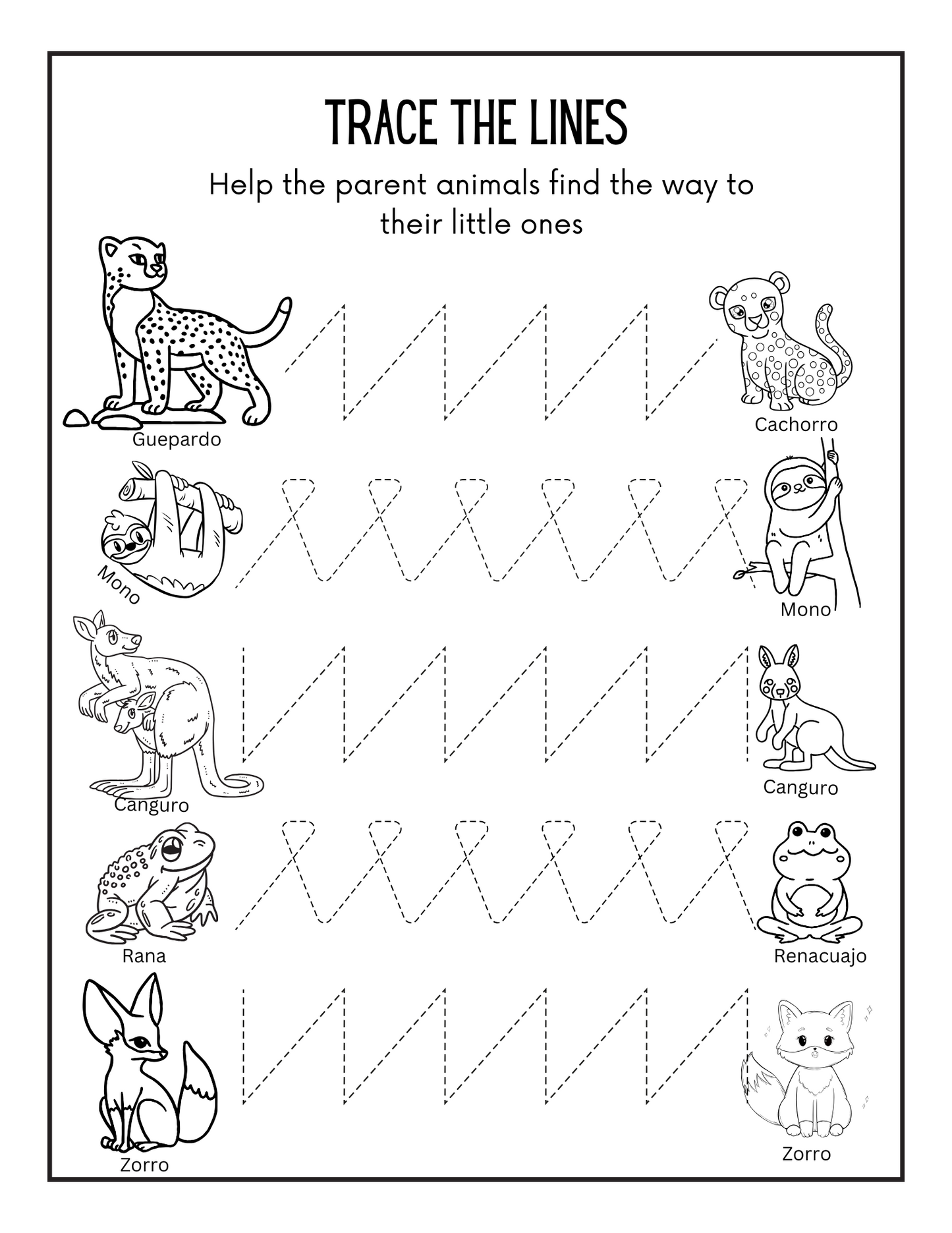 Children's Spanish Jungle Activity Pack - PDF