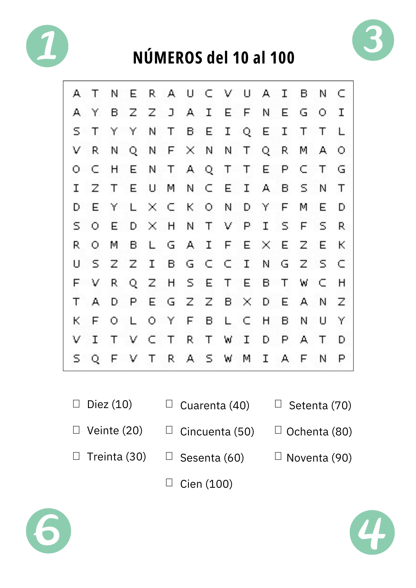 Spanish Vocabulary Word Search Worksheets