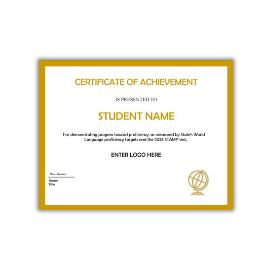 ACTFL Certificates - Editable Templates