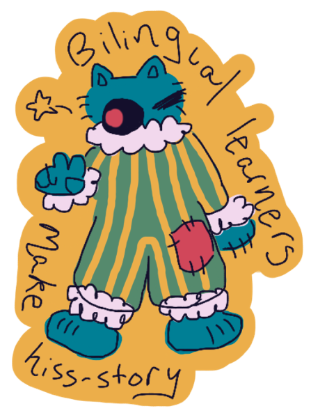 Bilingual Cats Stickers Sheet