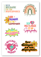 Multilingual Spanish Stickers Sheet