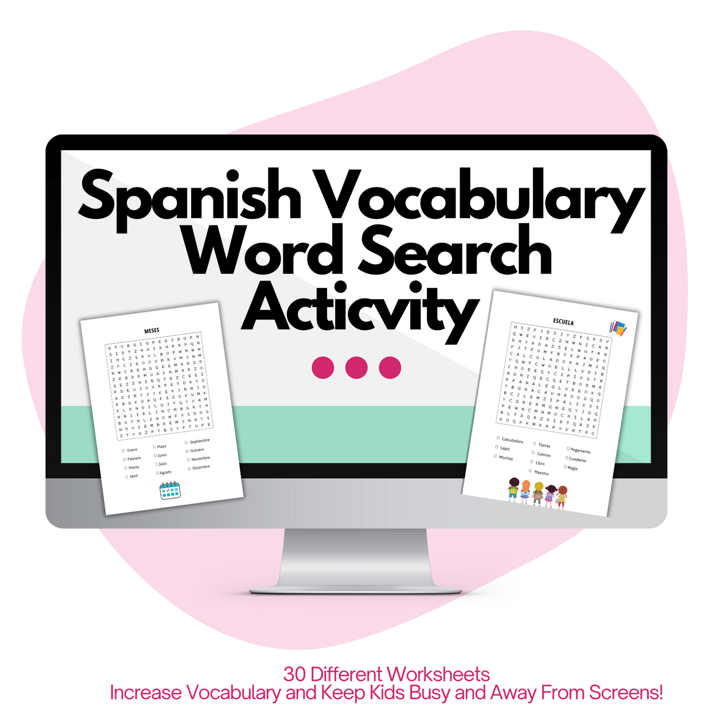 Spanish Vocabulary Word Search Worksheets