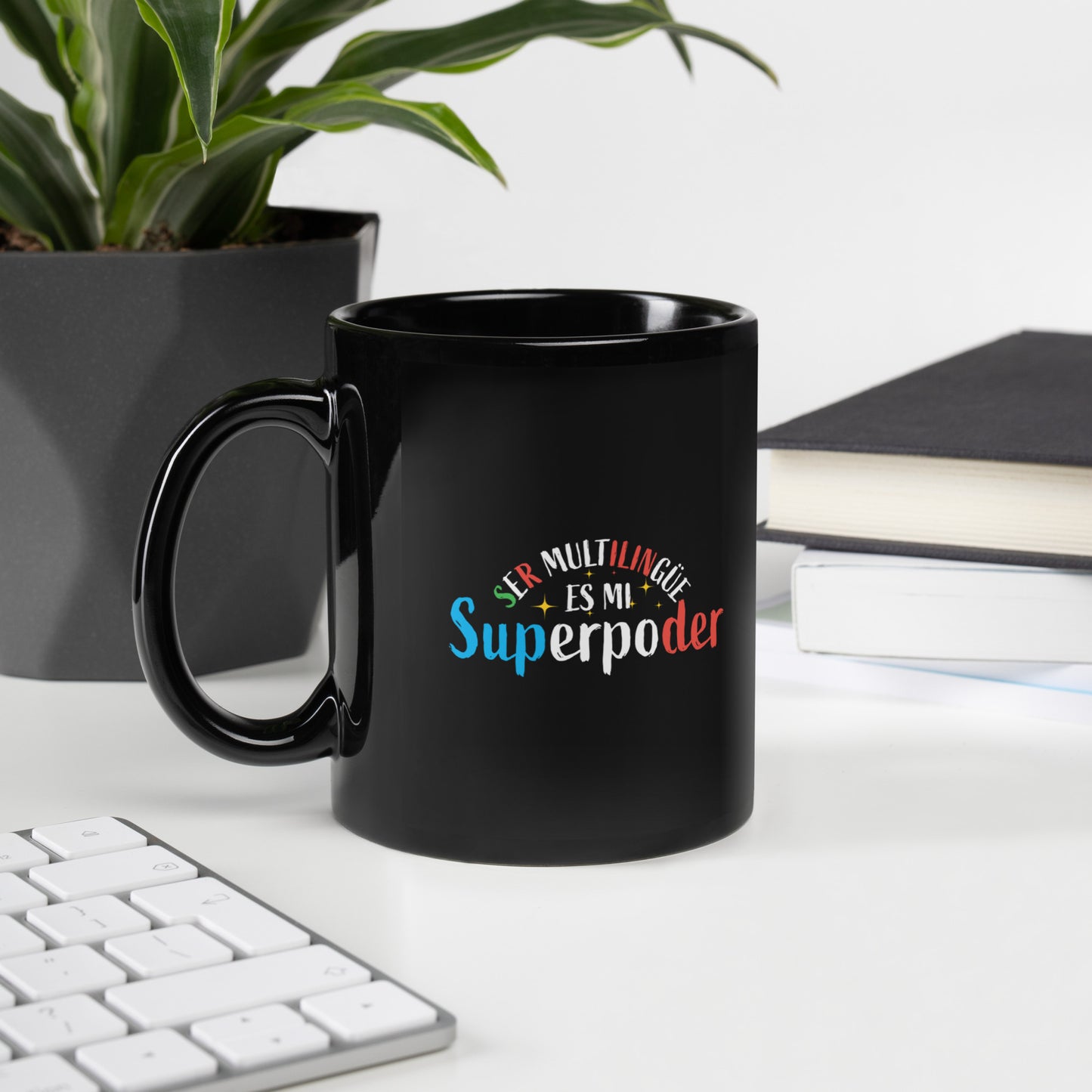 Superpoder Black Glossy Mug