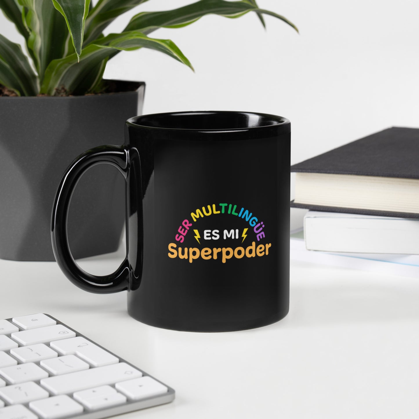 Superpoder Black Glossy Mug