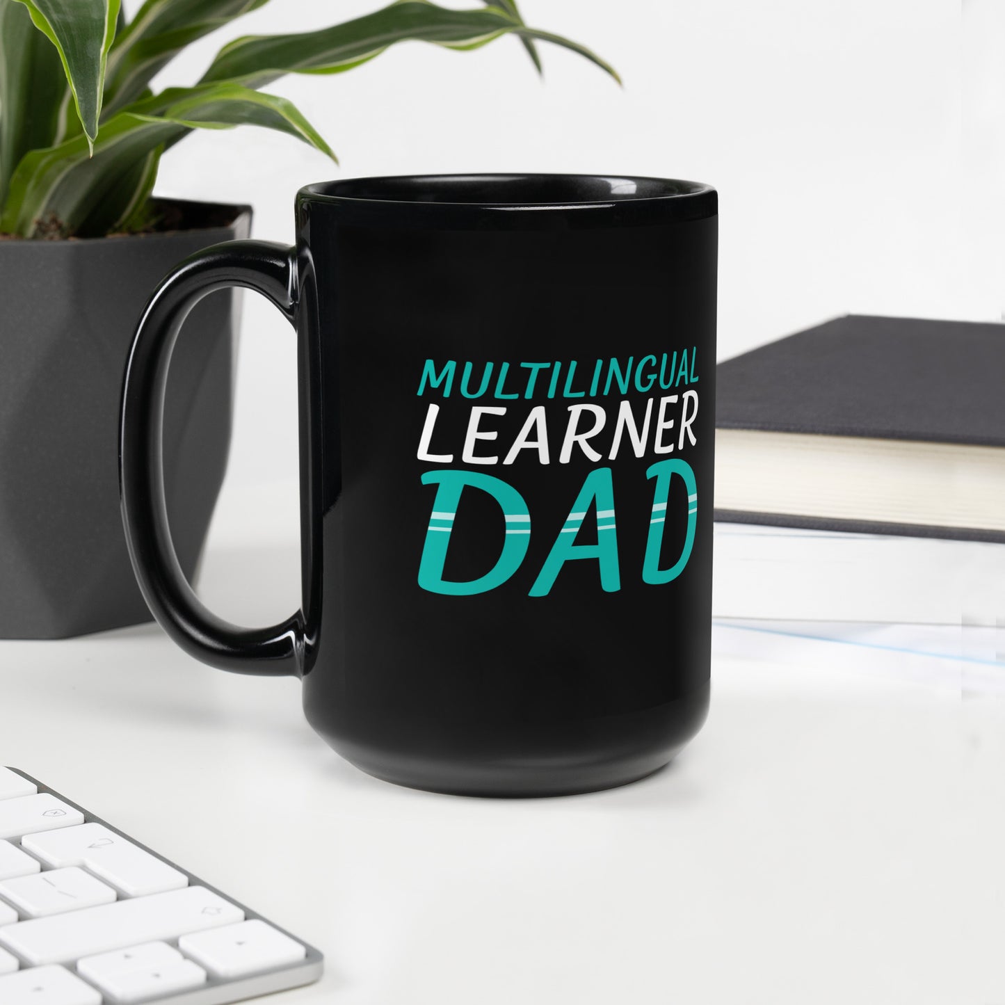 Multilingual Learner DAD Black Glossy Mug