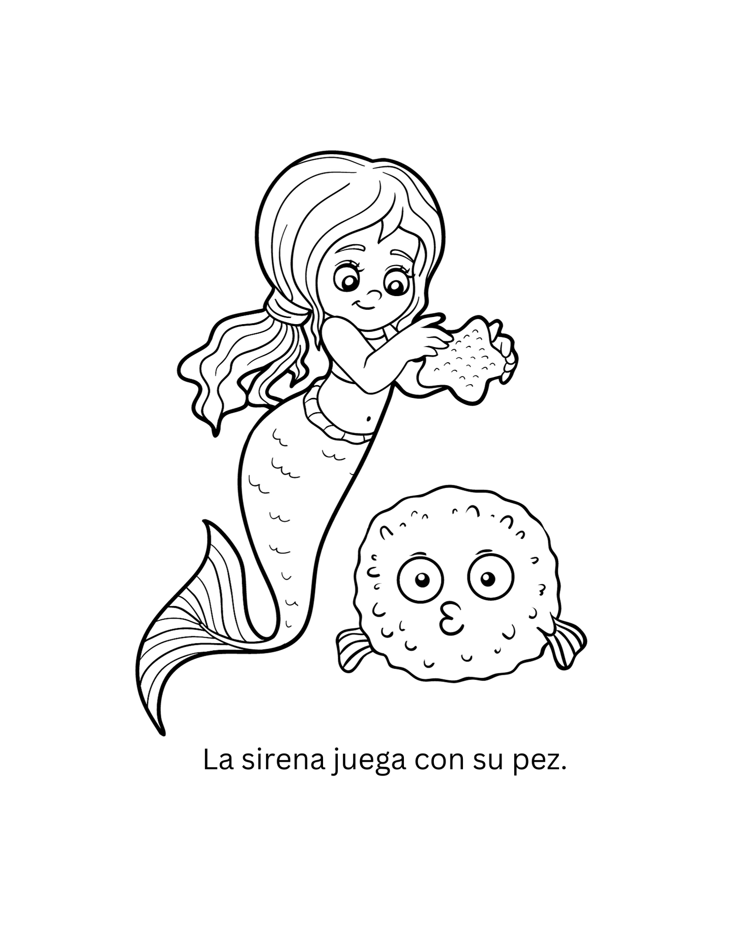 Ocean Adventure Spanish Vocabulary Mermaid Coloring Pack