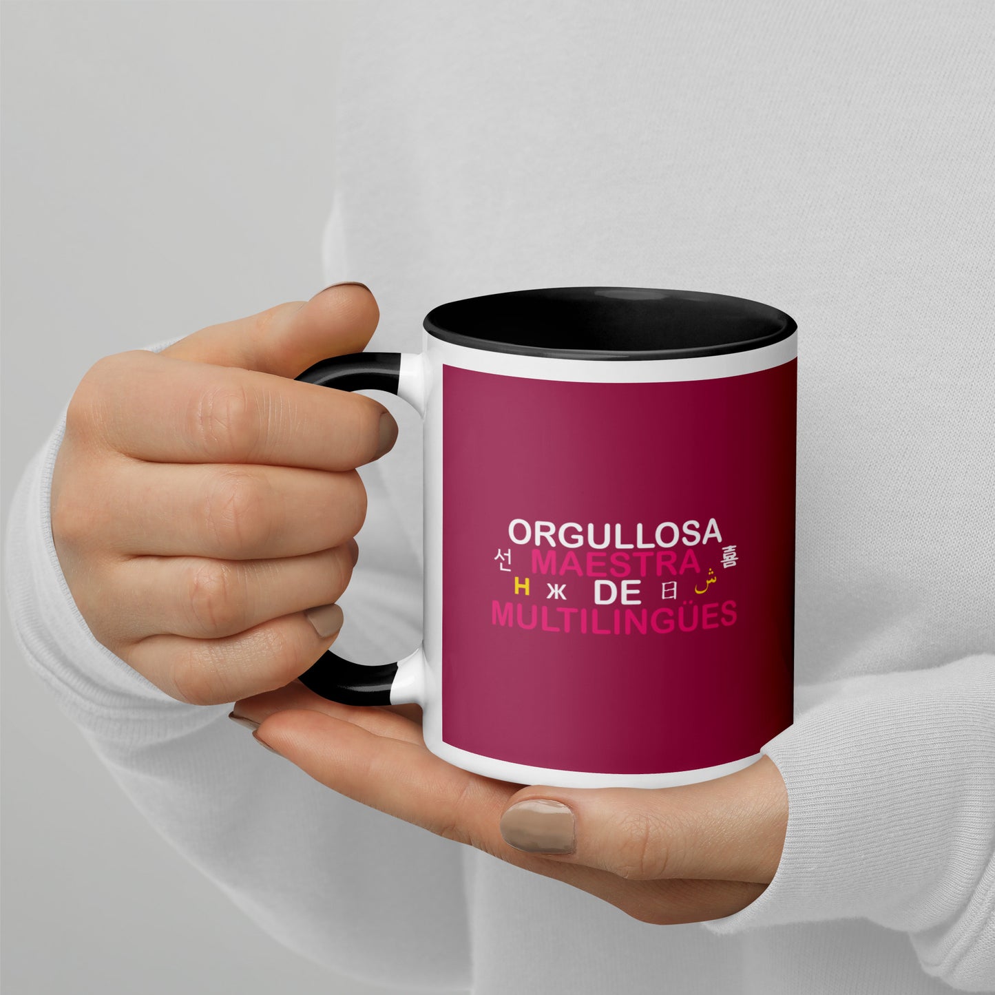 Orgullosa Maestra De Multilingues Mug with Color Inside