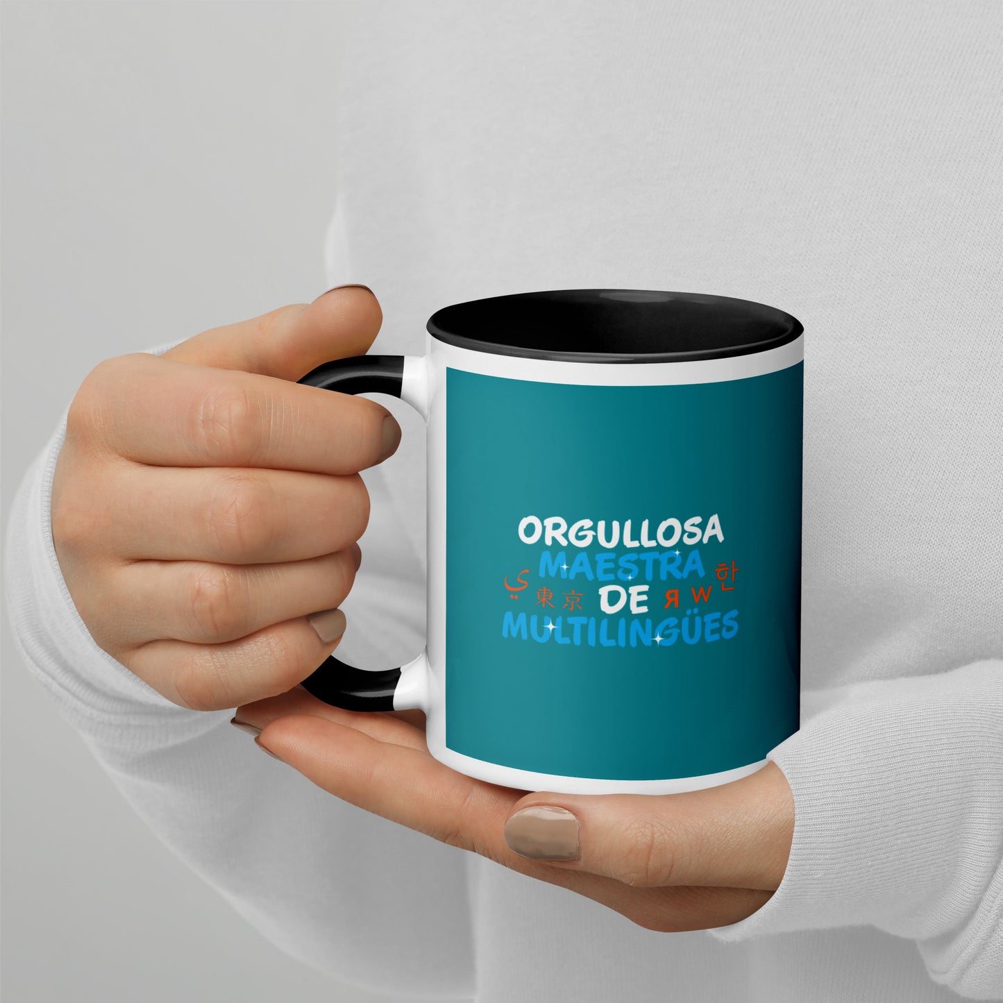 Orgullosa Maestra De Multilingues Mug with Color Inside
