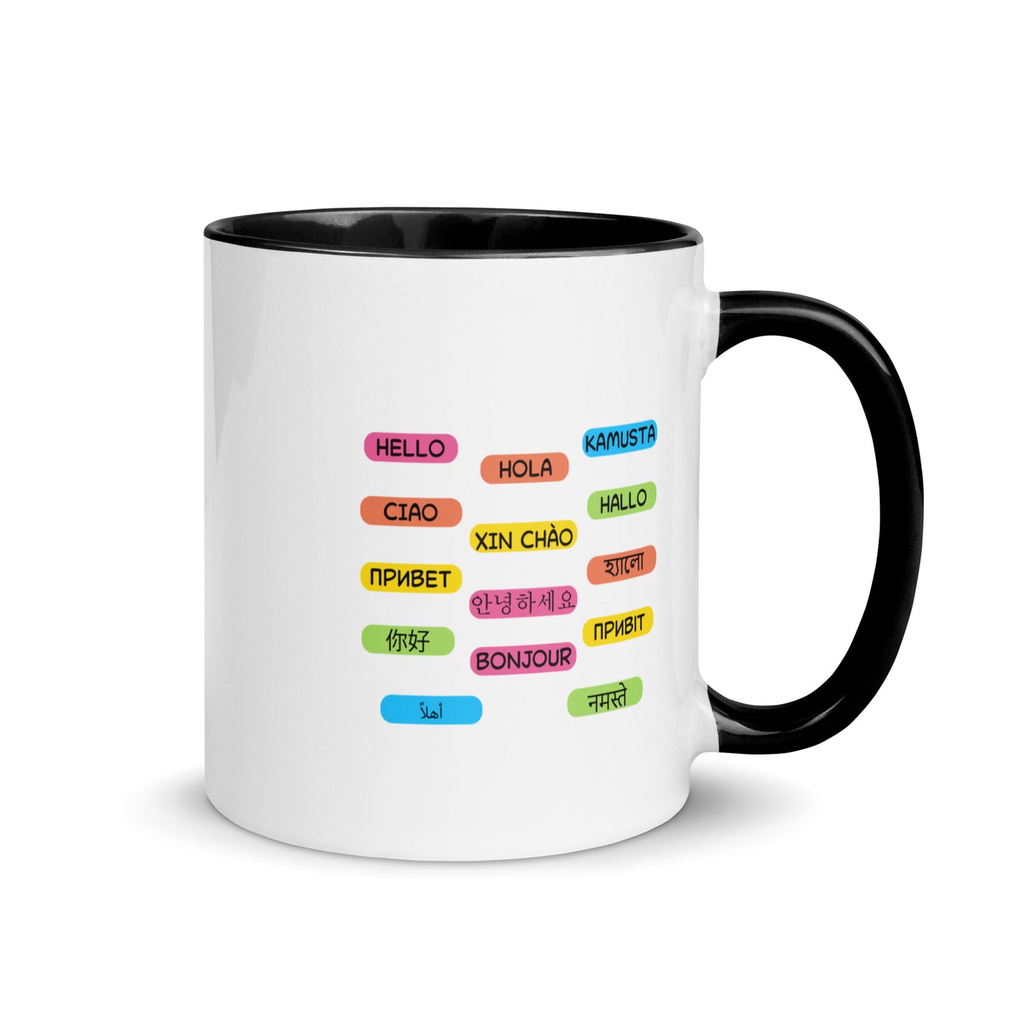 Multilingual Word Wall Mug with Color Inside
