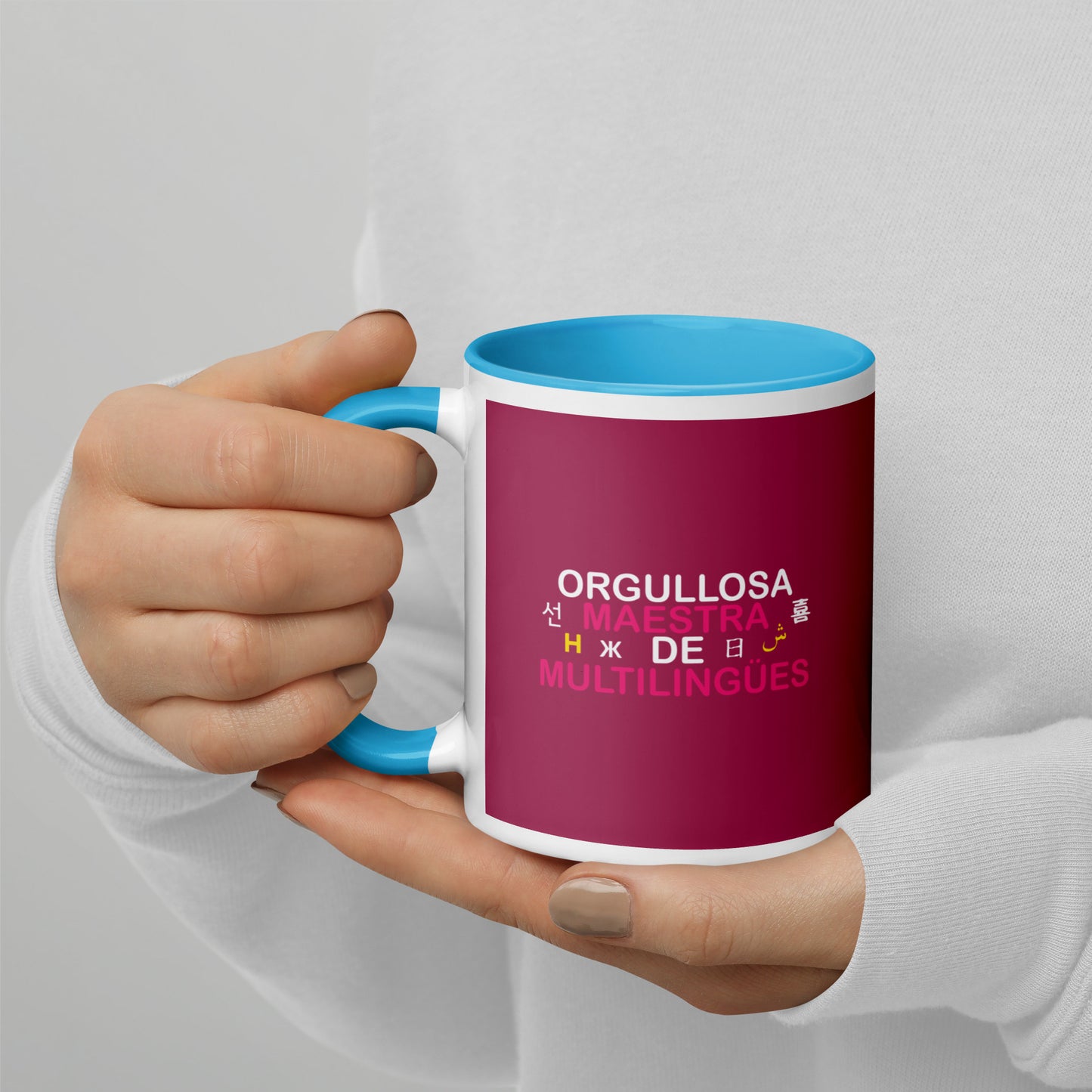 Orgullosa Maestra De Multilingues Mug with Color Inside