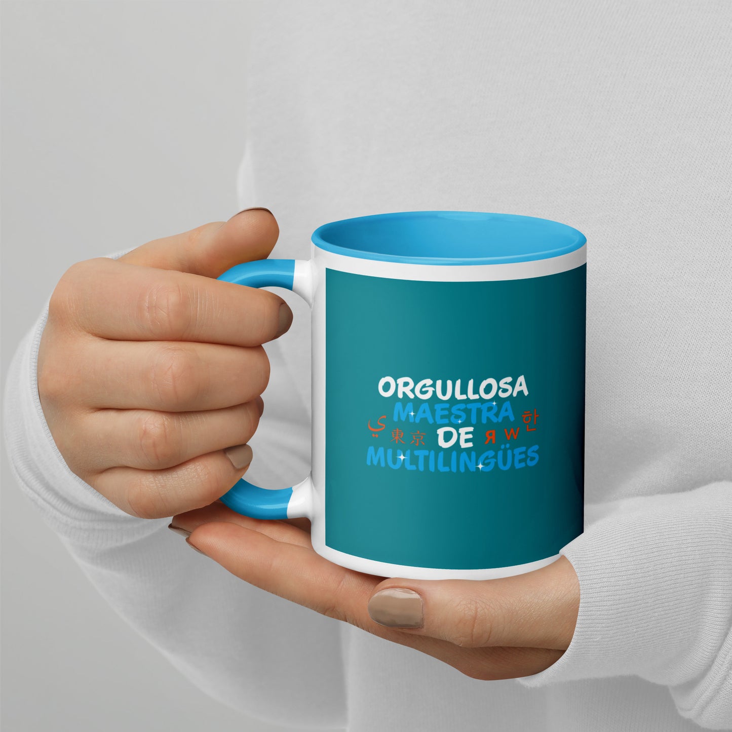 Orgullosa Maestra De Multilingues Mug with Color Inside
