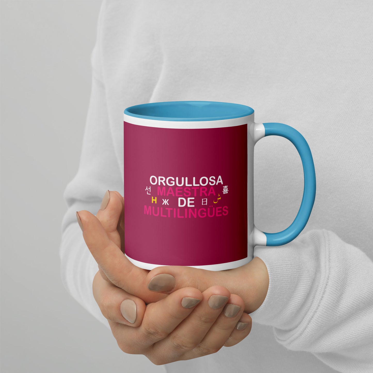Orgullosa Maestra De Multilingues Mug with Color Inside
