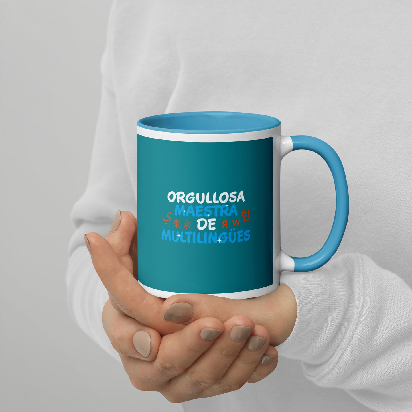 Orgullosa Maestra De Multilingues Mug with Color Inside