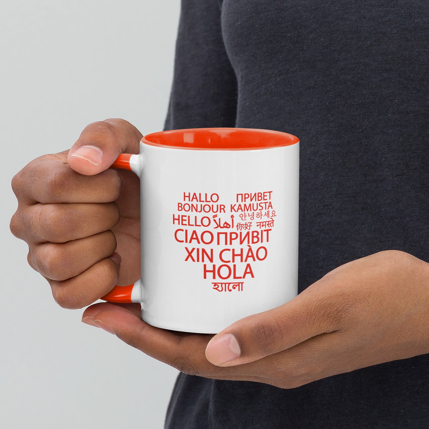 Hello in Different Languages Heart  Mug
