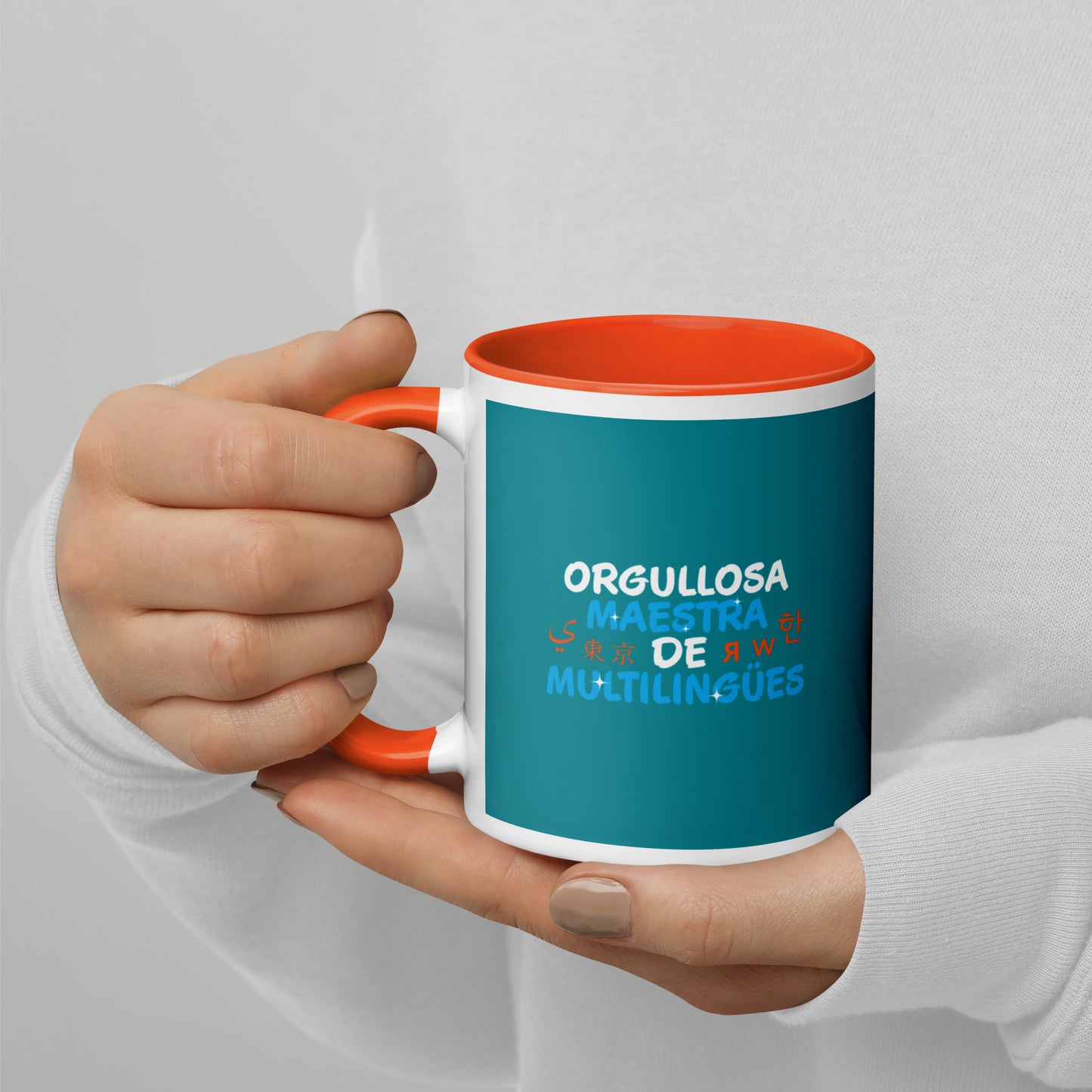 Orgullosa Maestra De Multilingues Mug with Color Inside