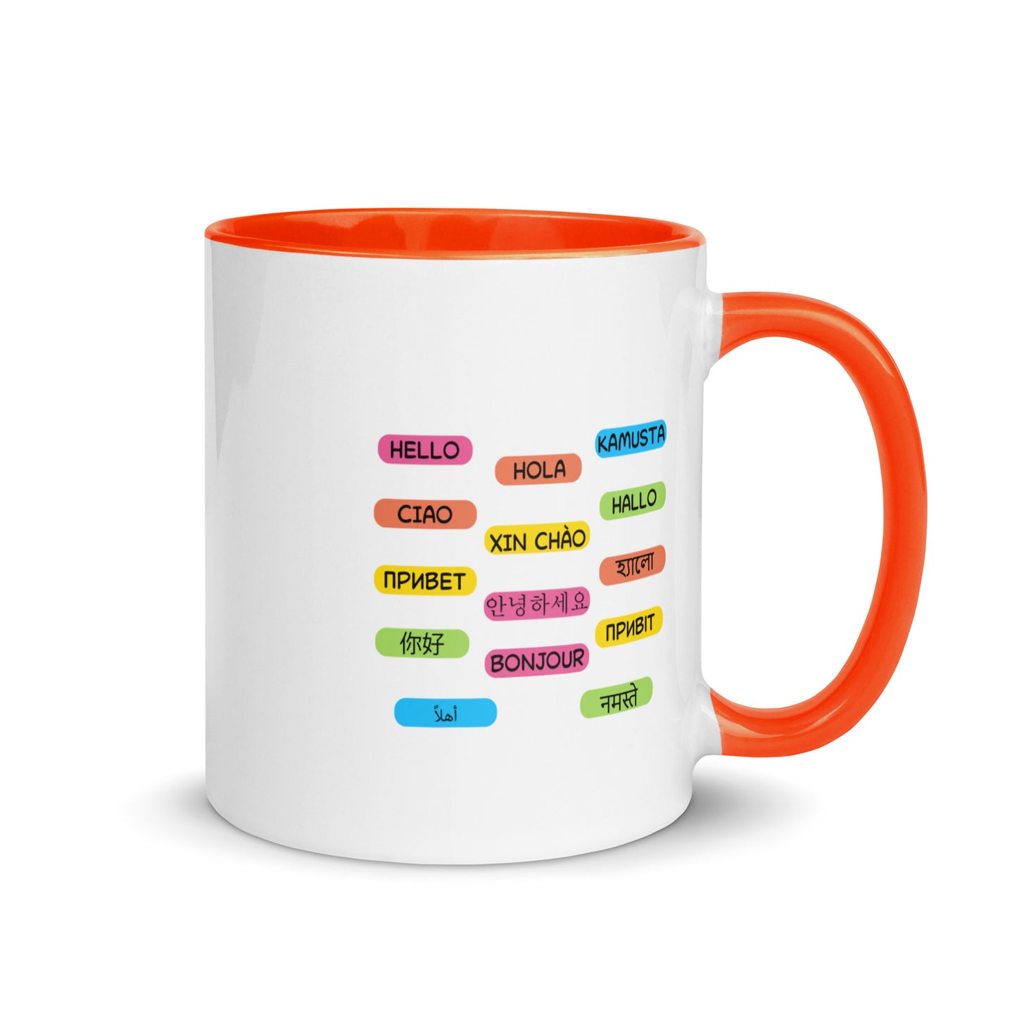 Multilingual Word Wall Mug with Color Inside