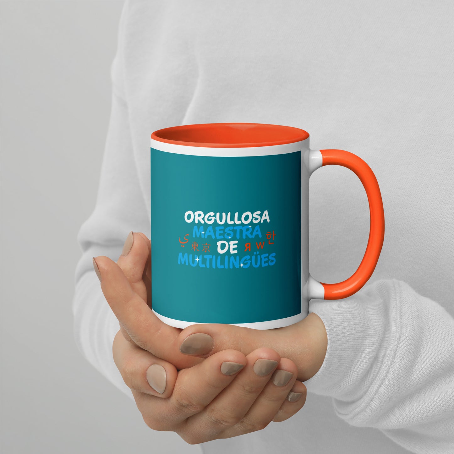 Orgullosa Maestra De Multilingues Mug with Color Inside