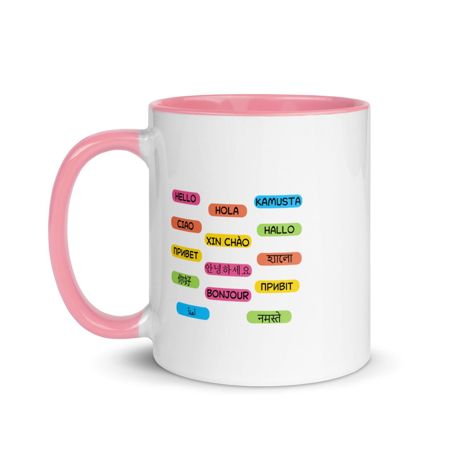 Multilingual Word Wall Mug with Color Inside