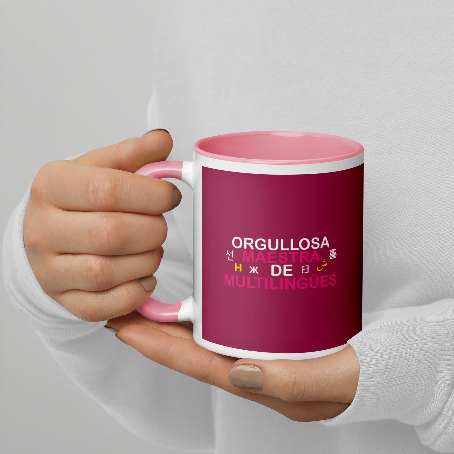 Orgullosa Maestra De Multilingues Mug with Color Inside