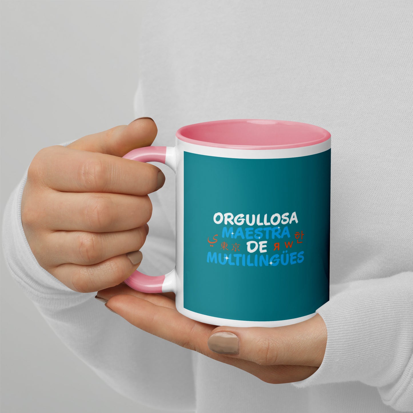 Orgullosa Maestra De Multilingues Mug with Color Inside