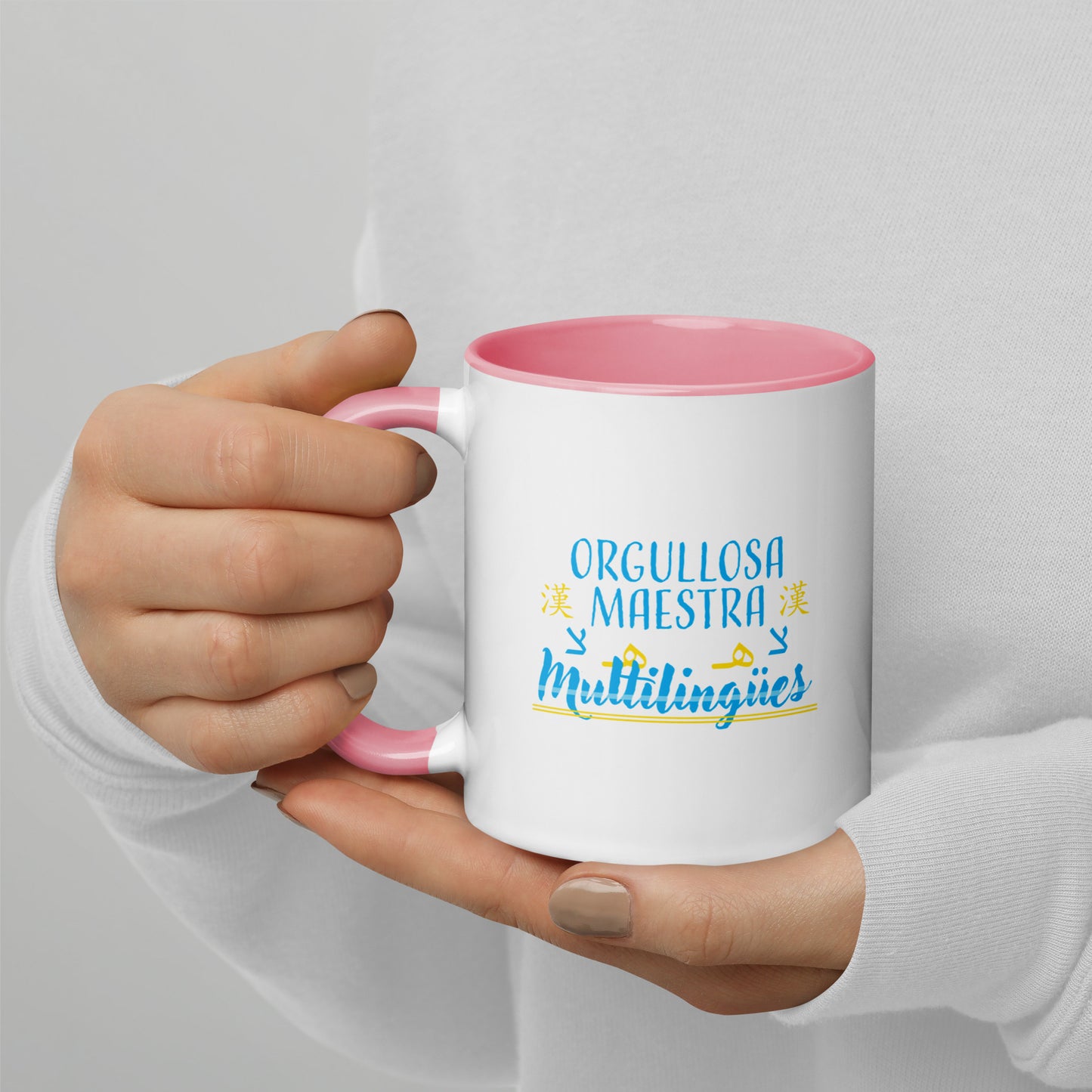 Orgullosa Maestra De Multilingues Mug with Color Inside