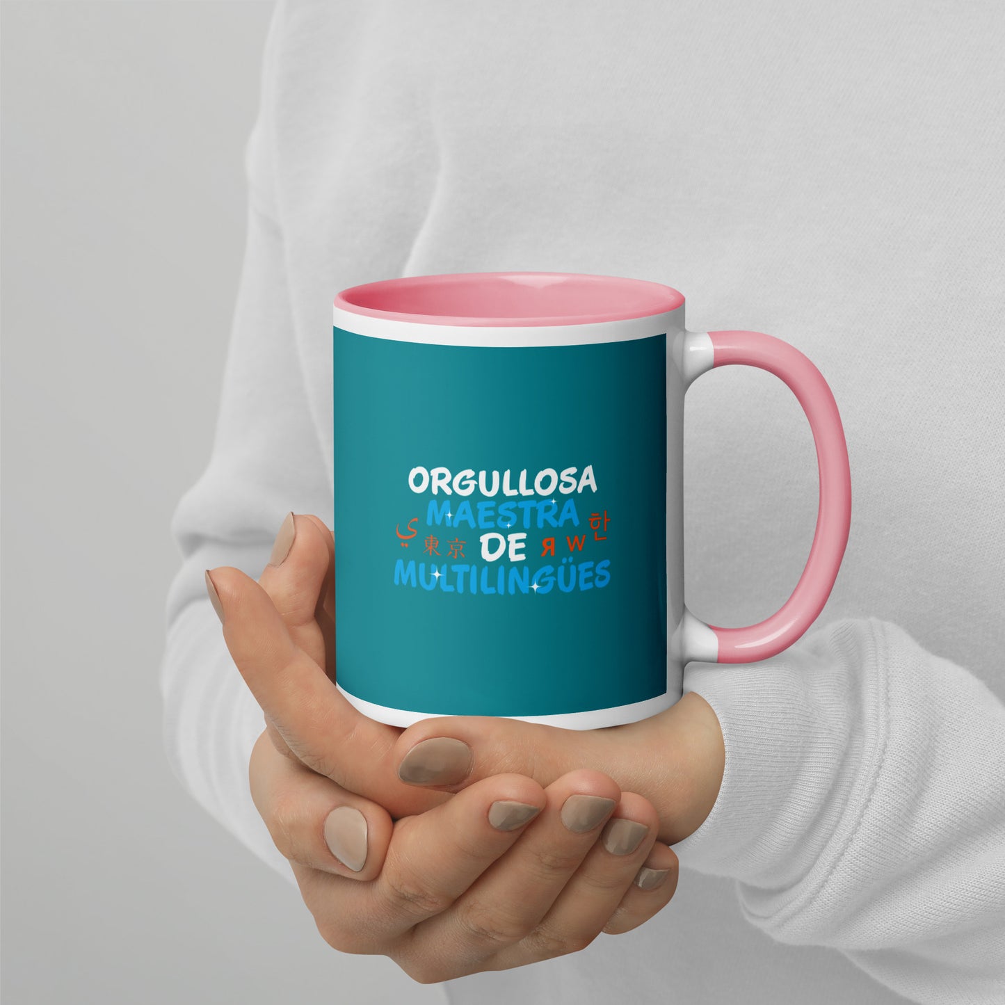 Orgullosa Maestra De Multilingues Mug with Color Inside