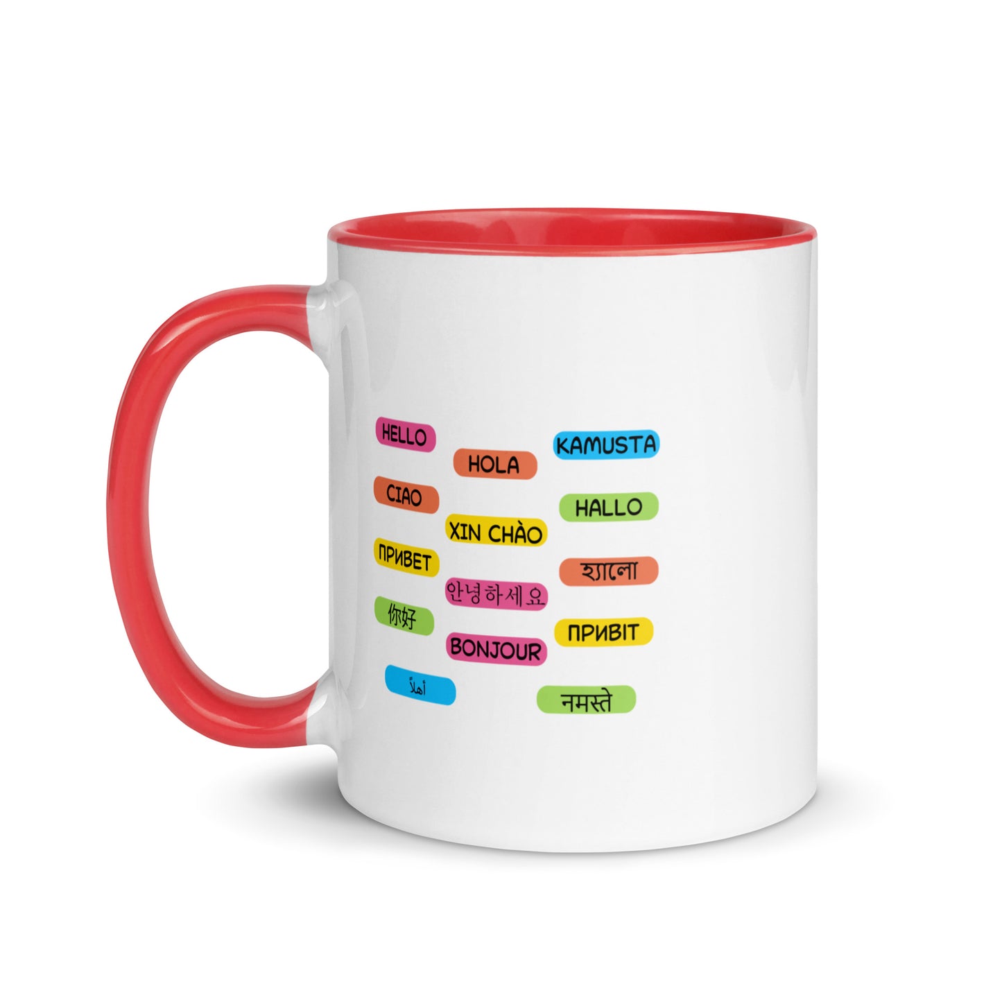 Multilingual Word Wall Mug with Color Inside