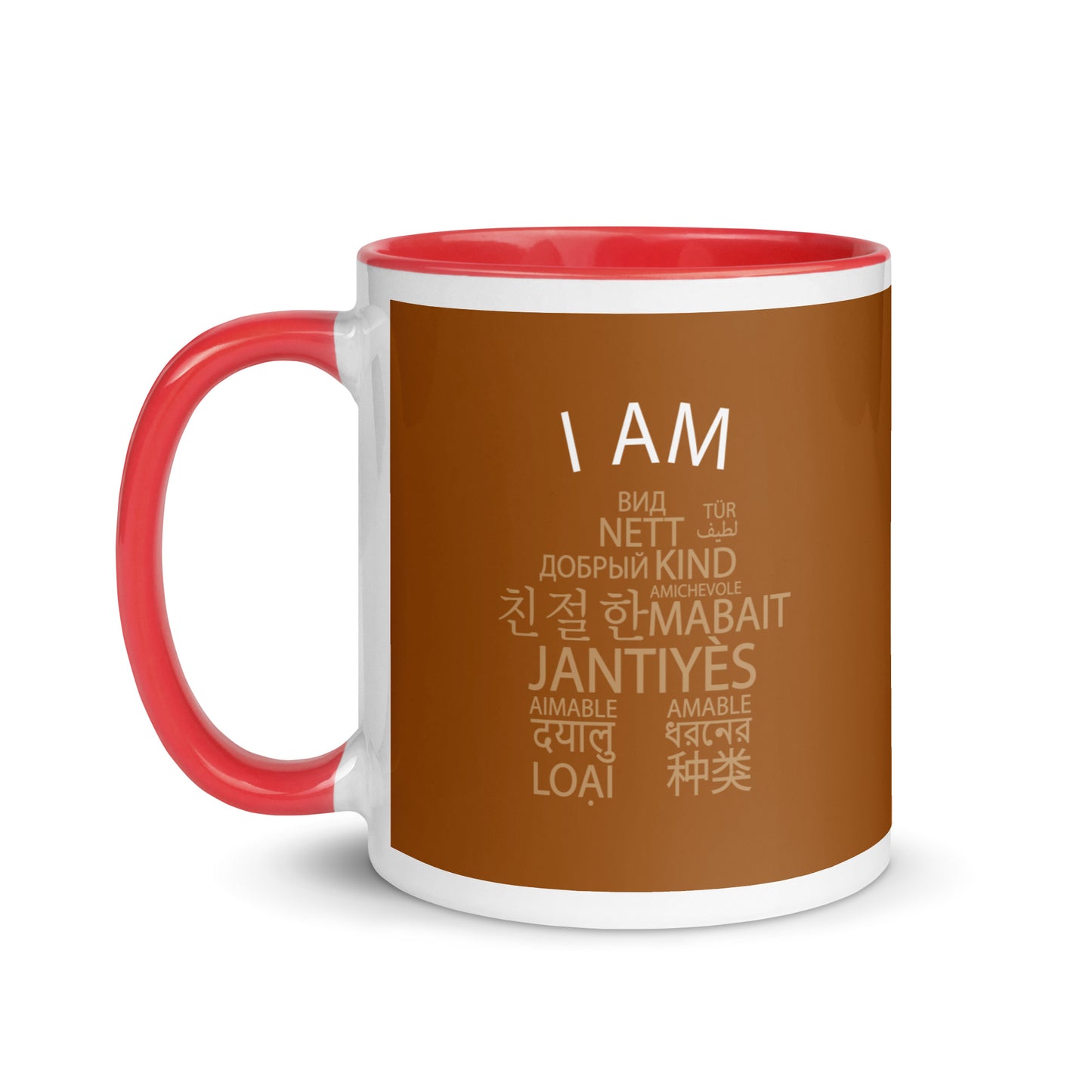 Taza Soy Amable con Color en el Interior.