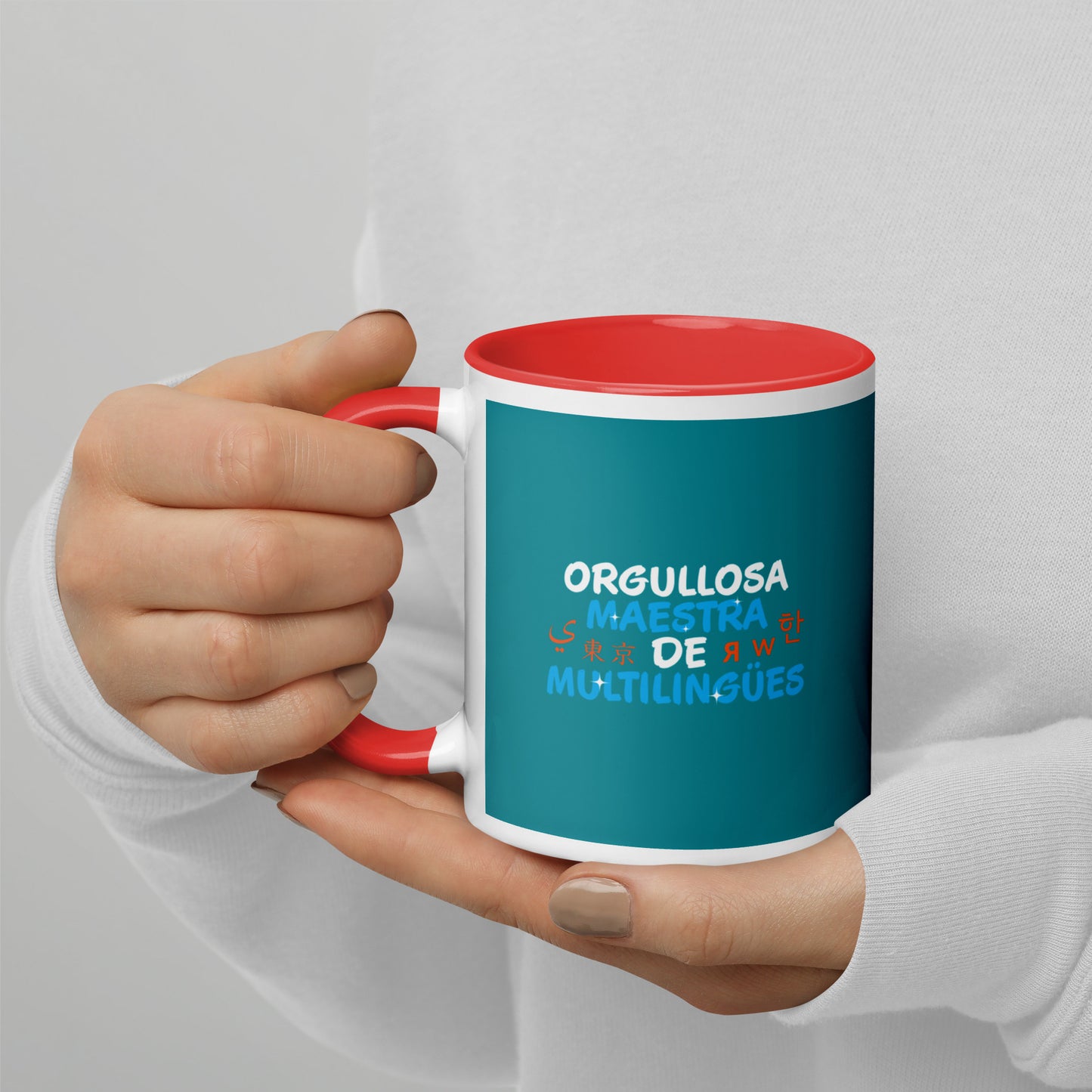 Orgullosa Maestra De Multilingues Mug with Color Inside