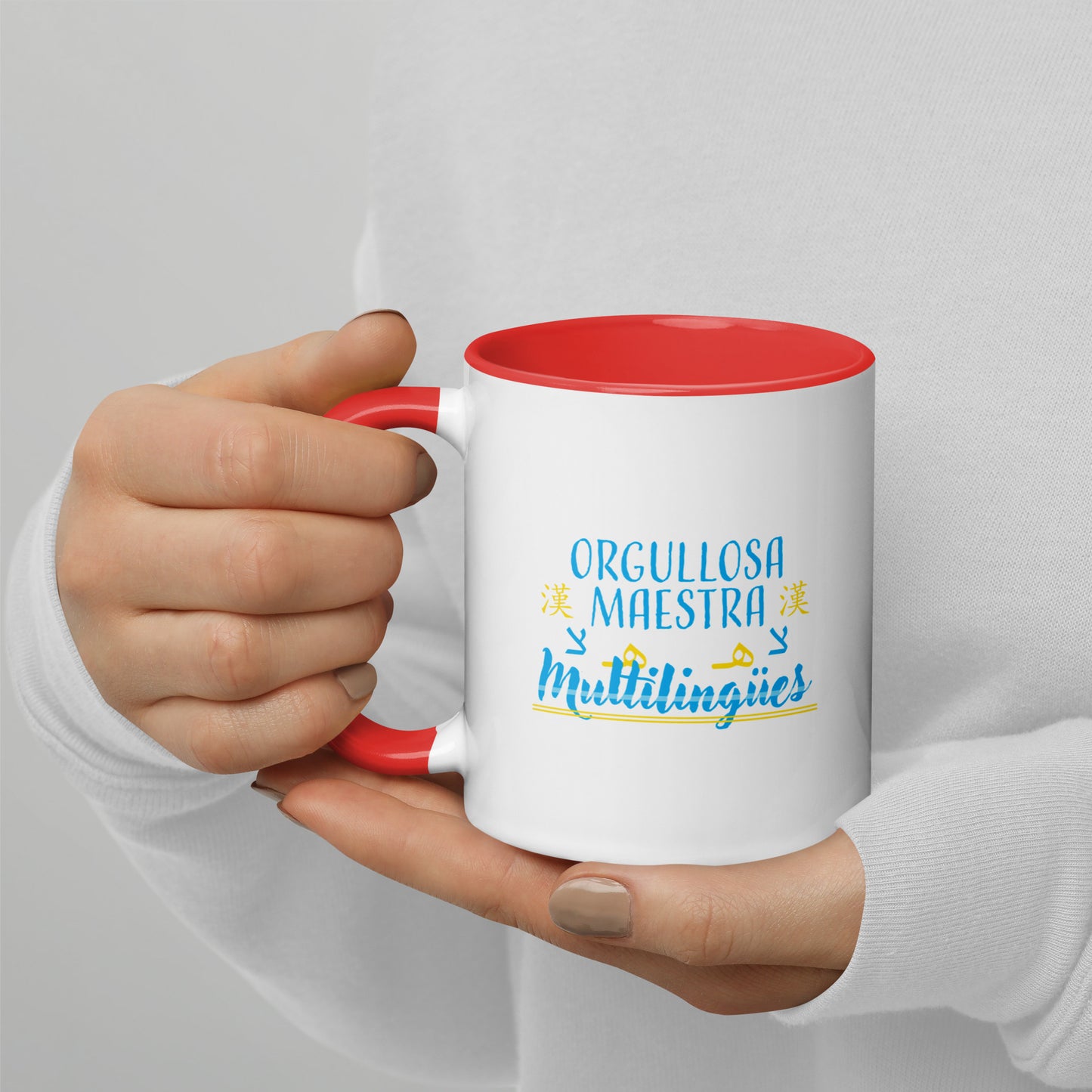 Orgullosa Maestra De Multilingues Mug with Color Inside