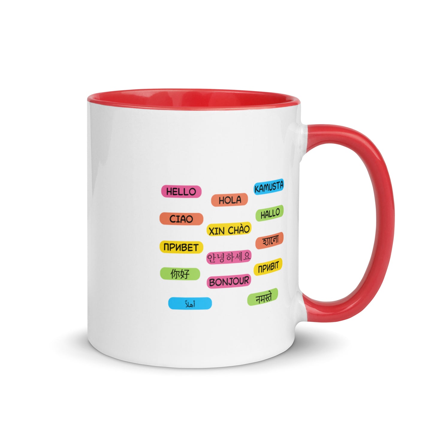 Multilingual Word Wall Mug with Color Inside