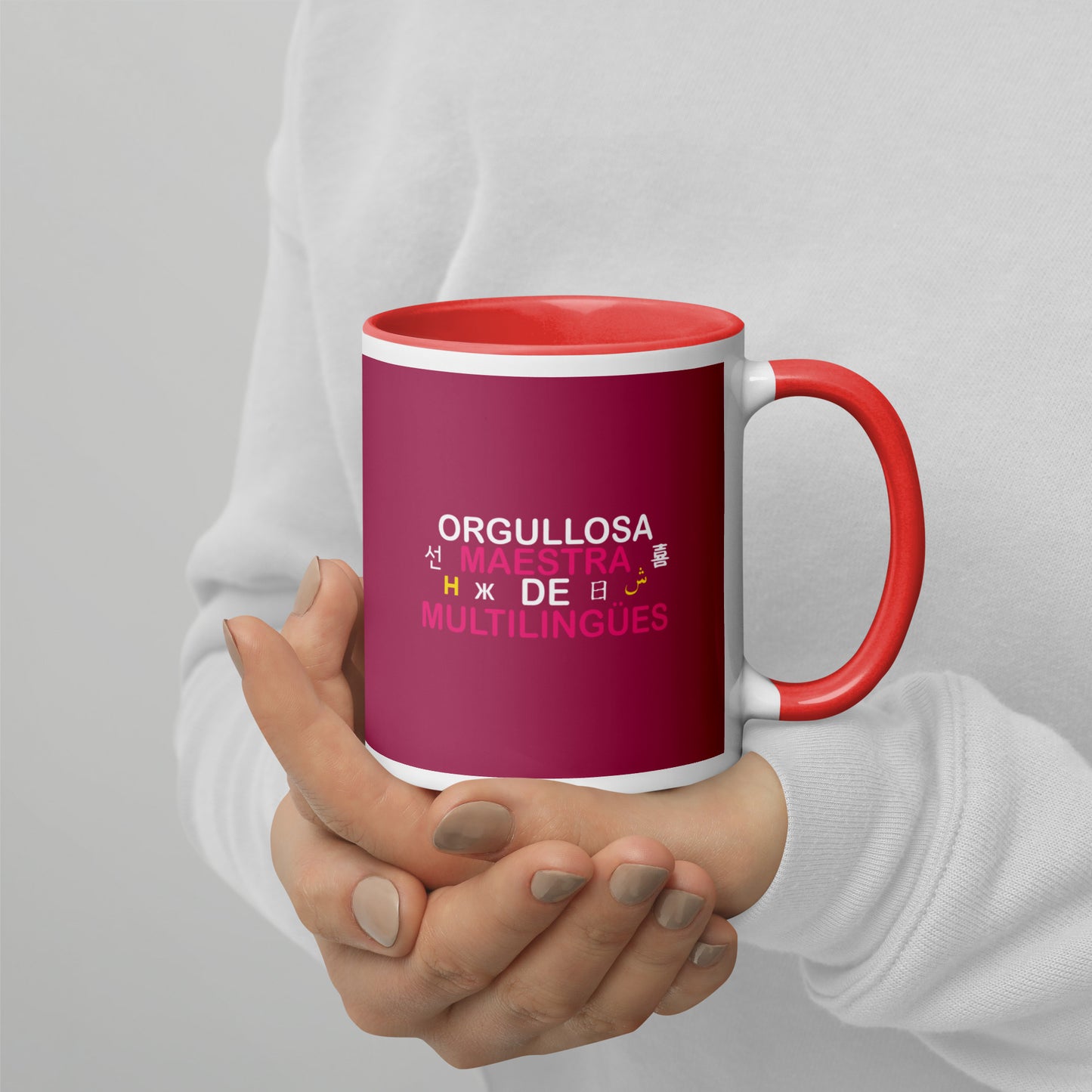 Orgullosa Maestra De Multilingues Mug with Color Inside