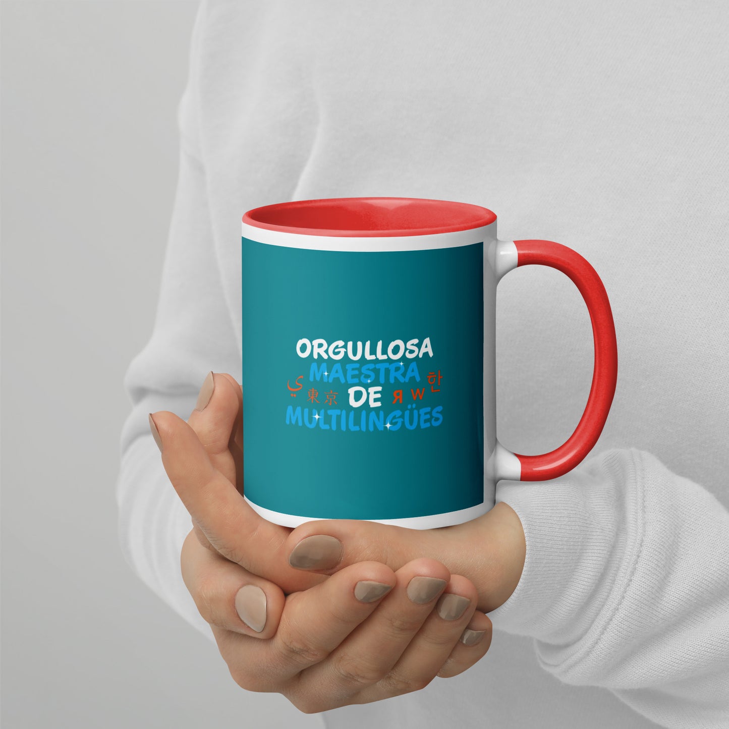 Orgullosa Maestra De Multilingues Mug with Color Inside