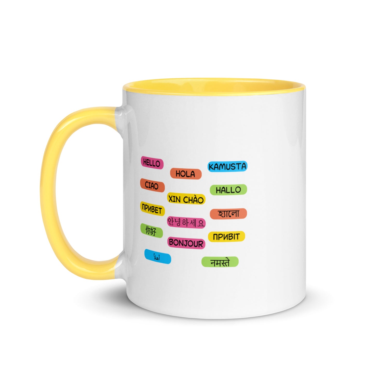 Multilingual Word Wall Mug with Color Inside