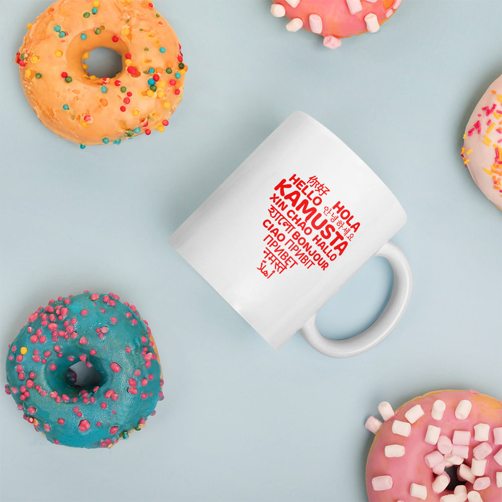 Hello Heart White glossy mug.