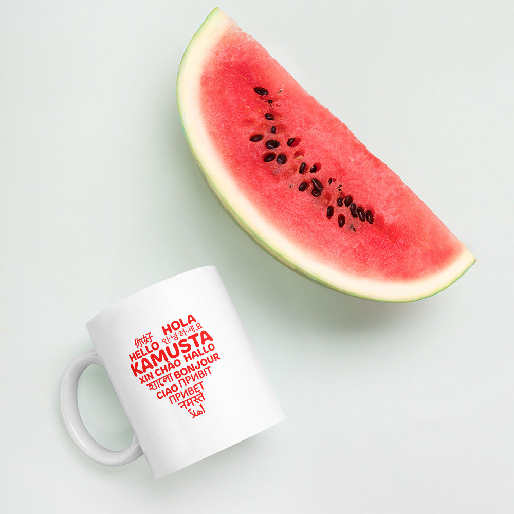 Hello Heart White glossy mug.