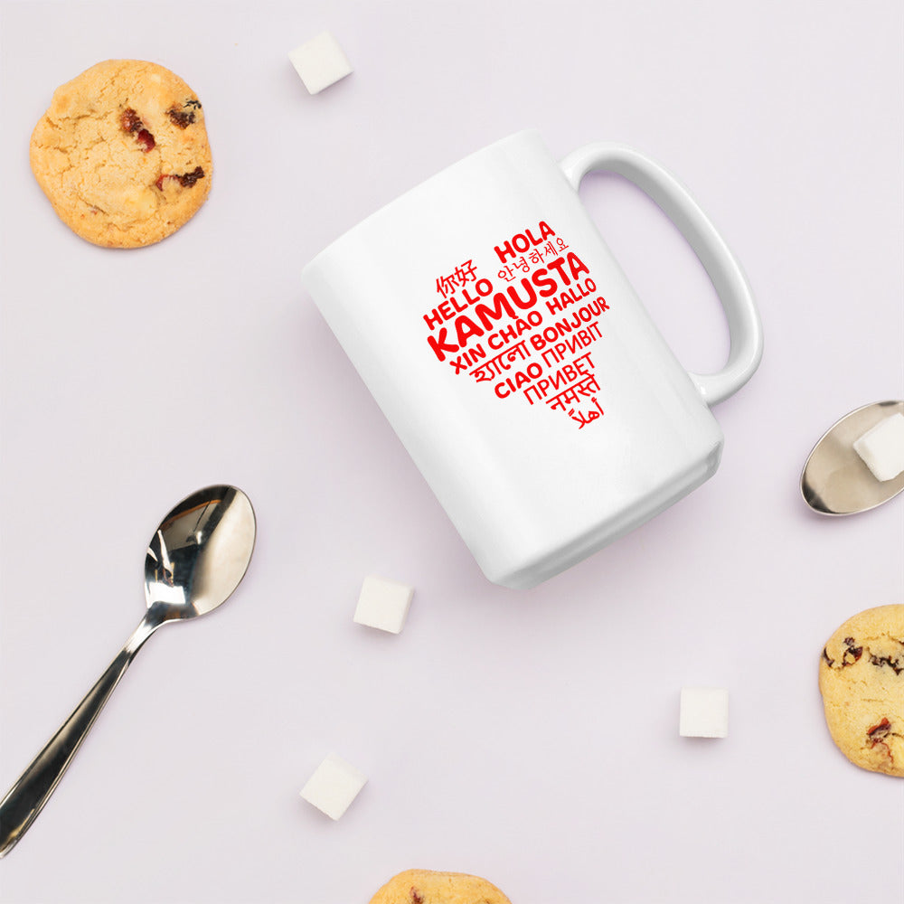 Hello Heart White glossy mug.