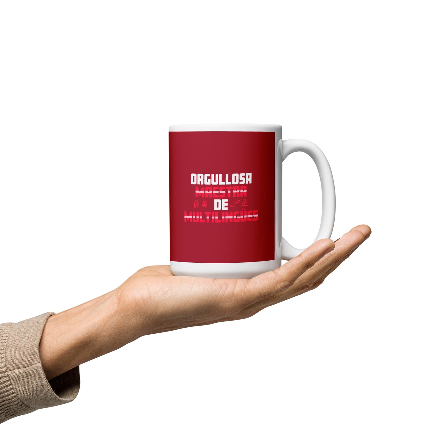 Orgullosa Maestra De Multilingues White mug