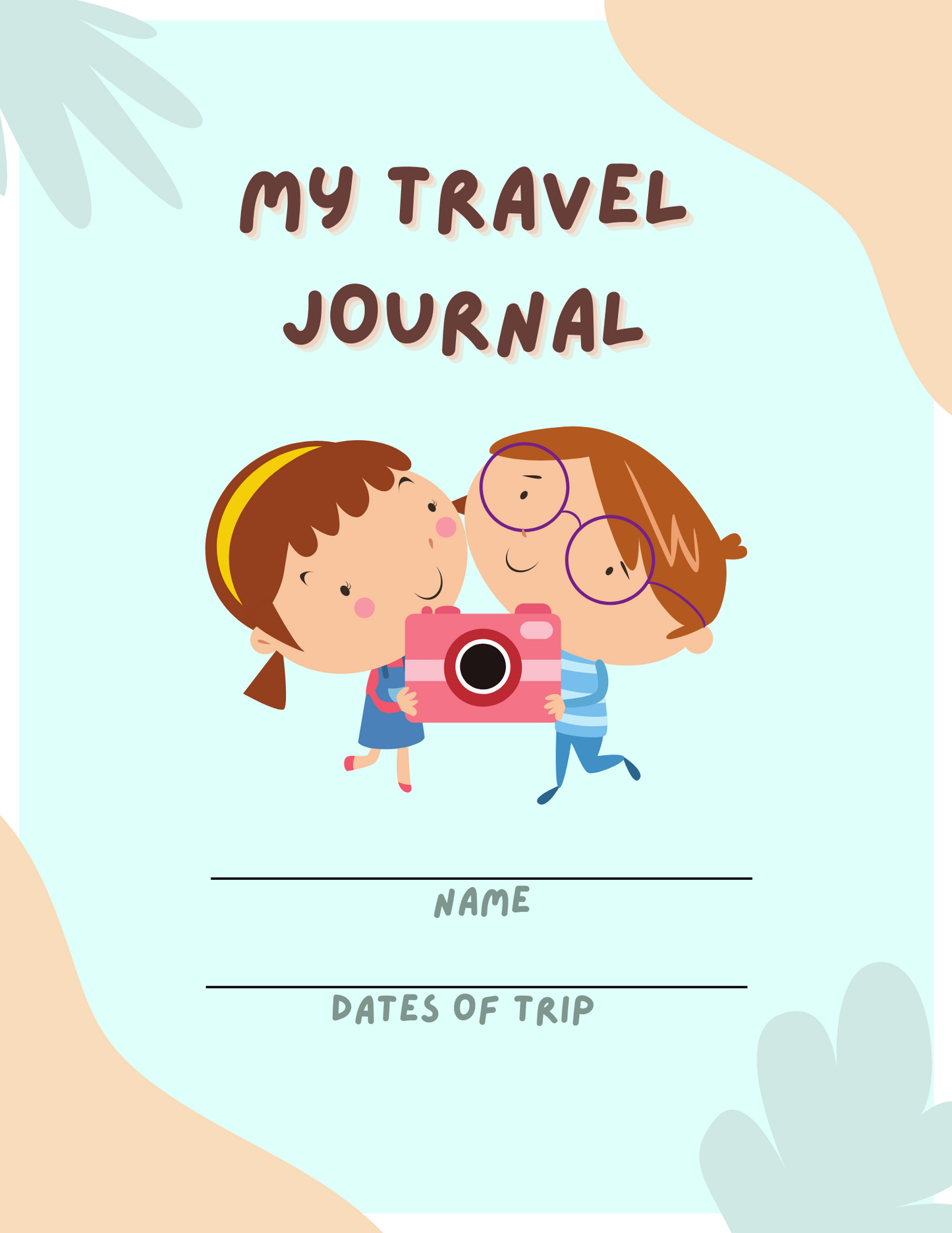 Diario de viaje para niños con indicaciones (imprimible)