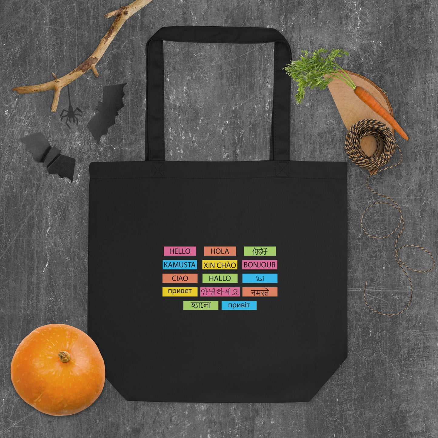 Multilingual Word Wall Eco Tote Bag.