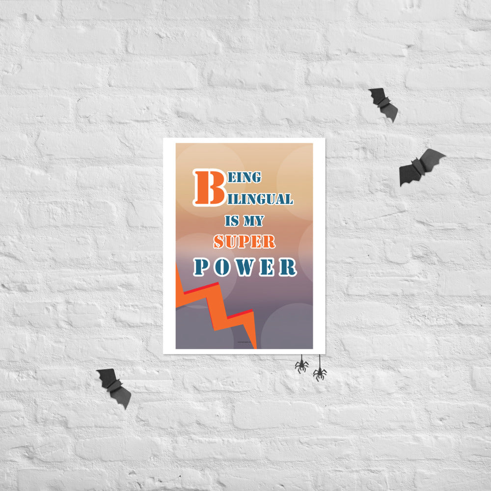 Bilingual Super Power Poster, Classroom Decor, Bilingual Poster, Back To School, Office Decor, Multilingual Poster,