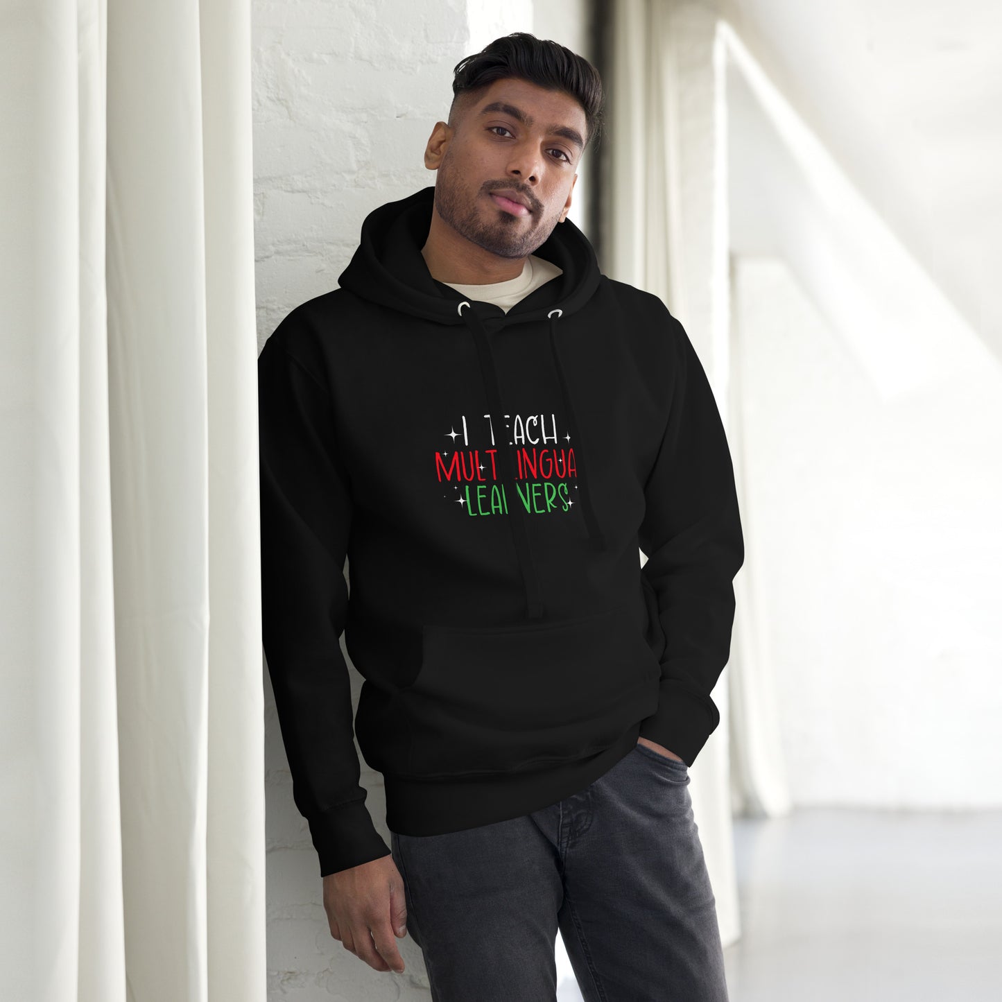 Sudadera con capucha para profesor de aprendizaje multilingüe