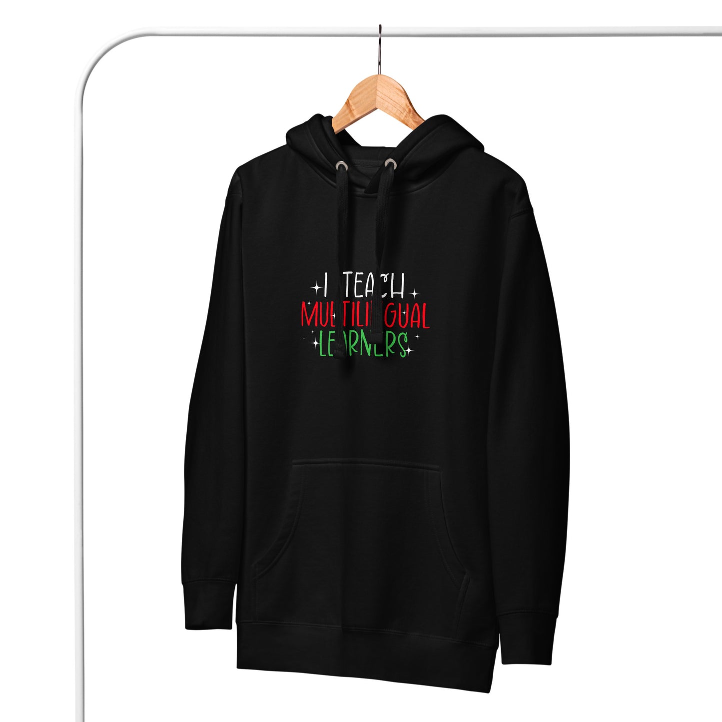 Sudadera con capucha para profesor de aprendizaje multilingüe
