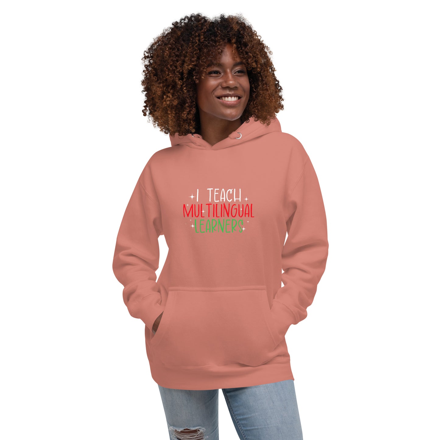 Sudadera con capucha para profesor de aprendizaje multilingüe