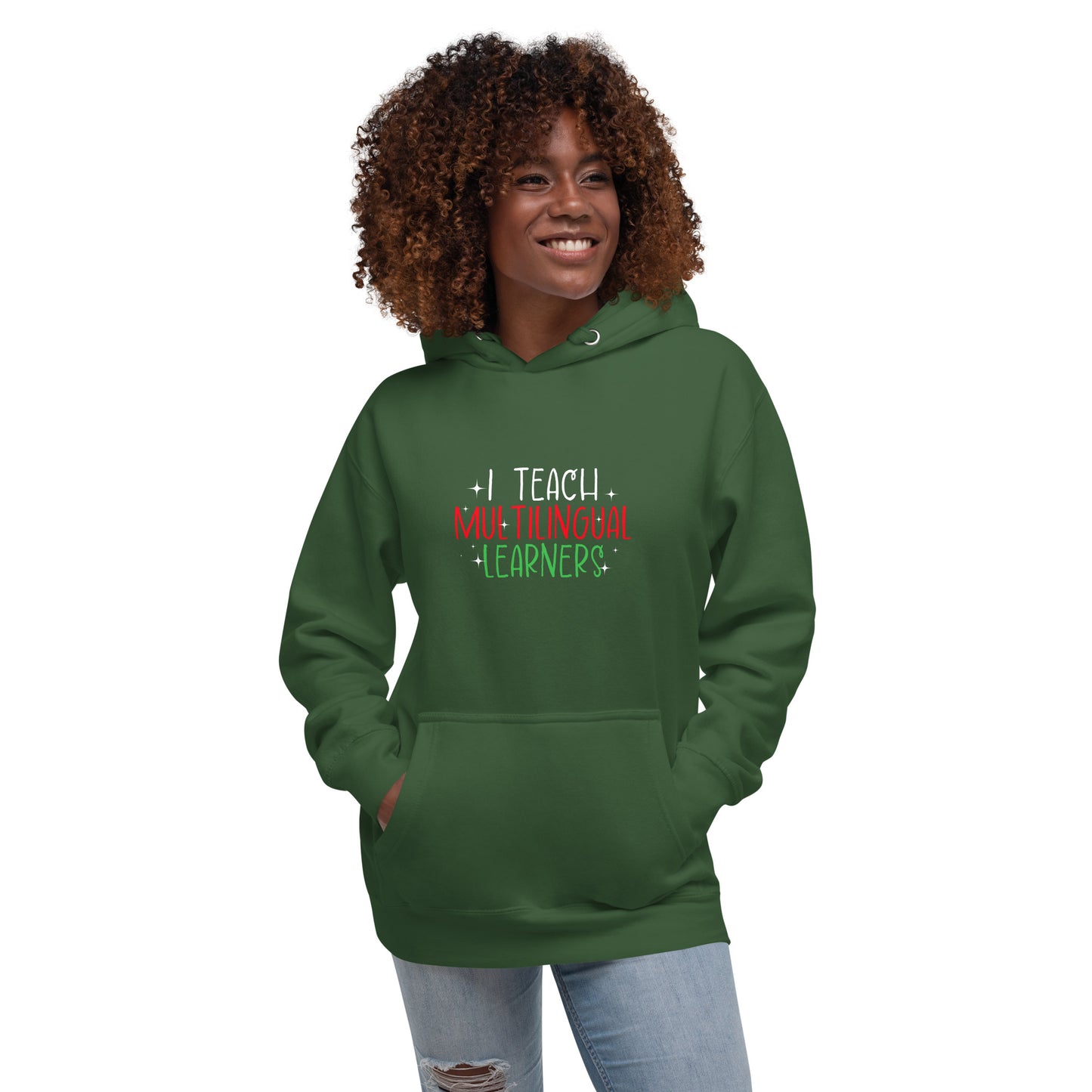 Sudadera con capucha para profesor de aprendizaje multilingüe