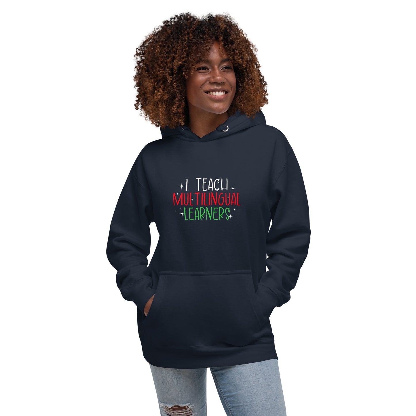 Sudadera con capucha para profesor de aprendizaje multilingüe