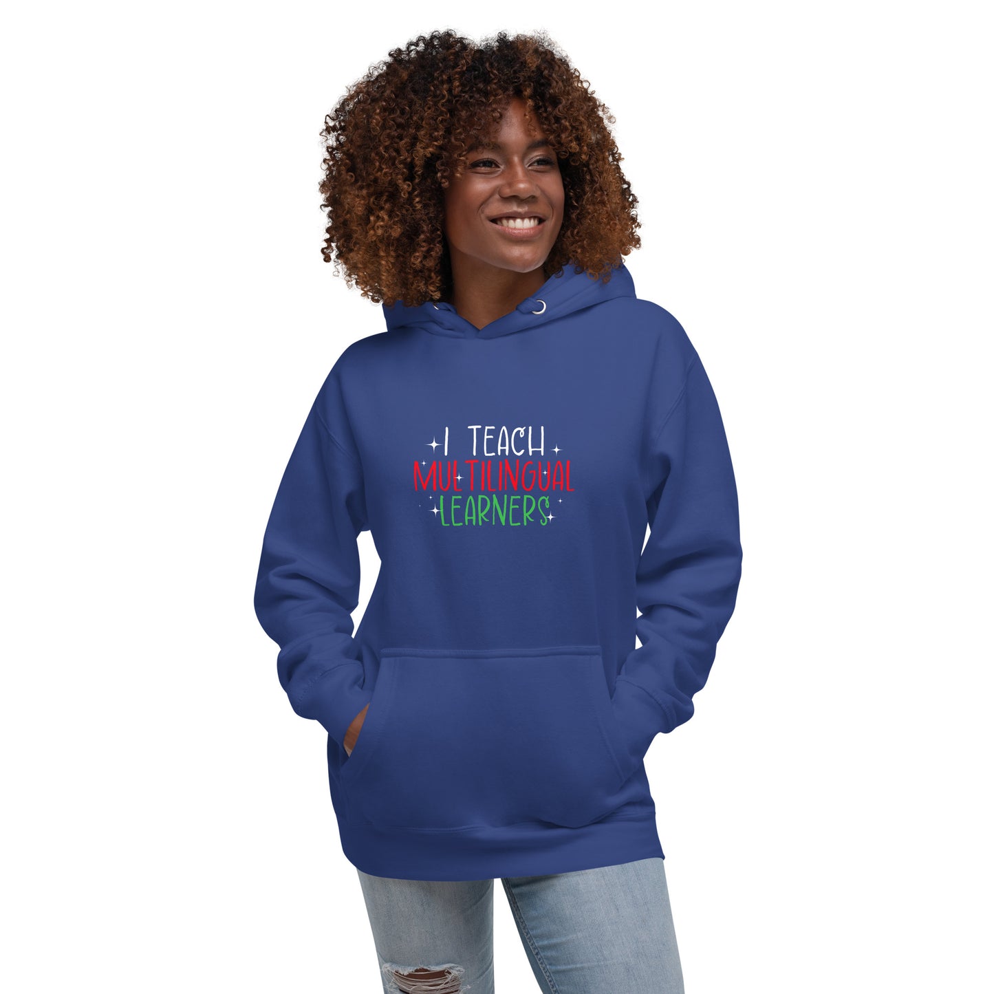 Sudadera con capucha para profesor de aprendizaje multilingüe